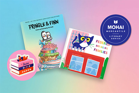 kids books on colorful background