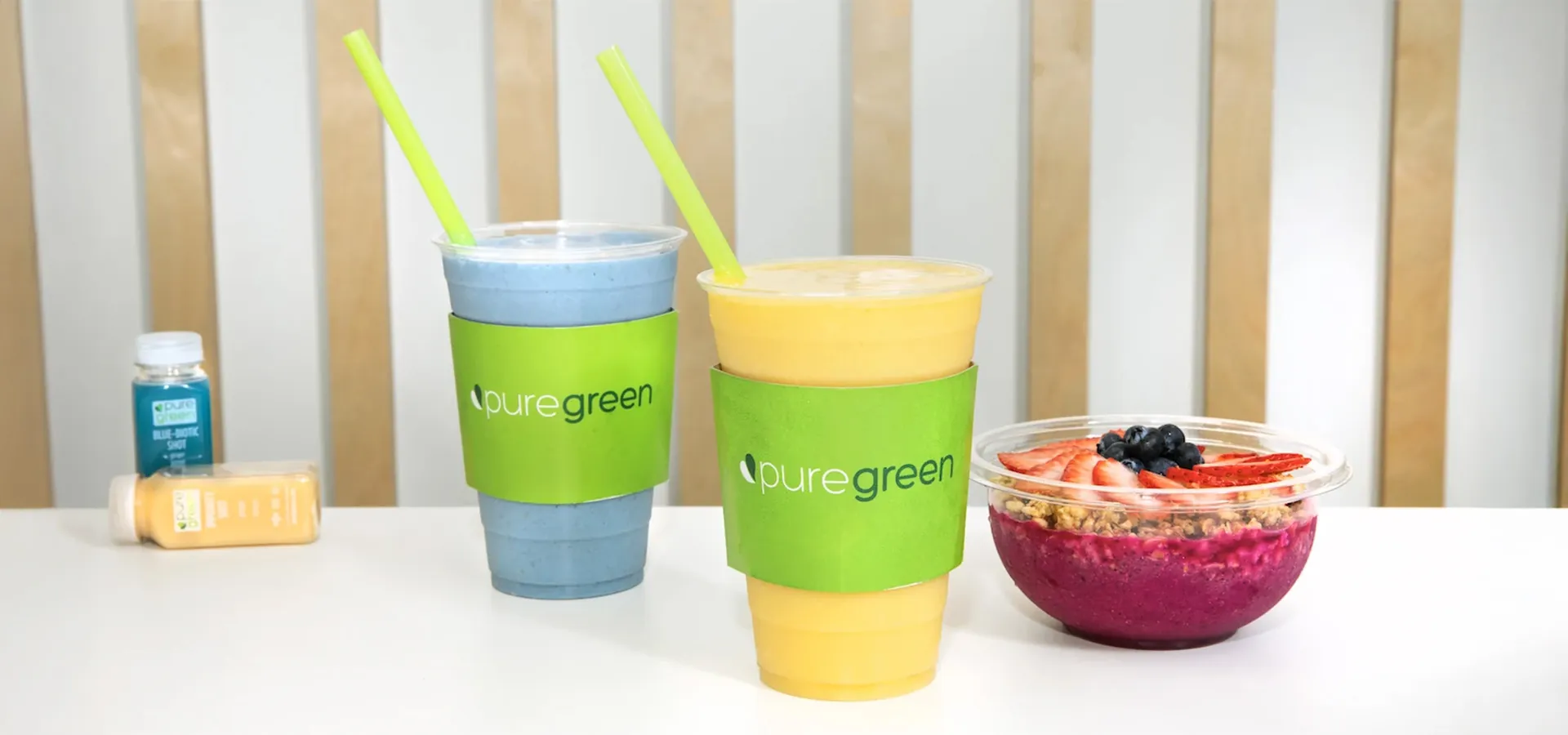 juices and acai bowl