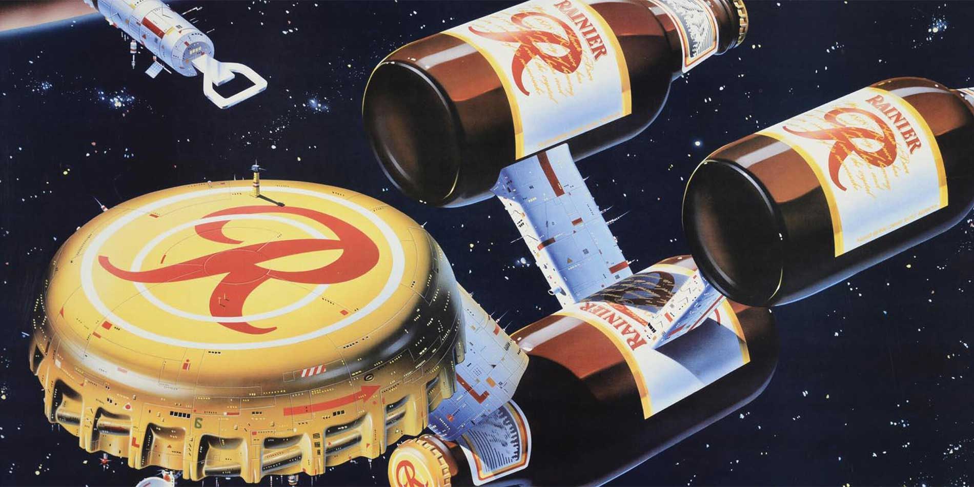 illustration of rainier bottles