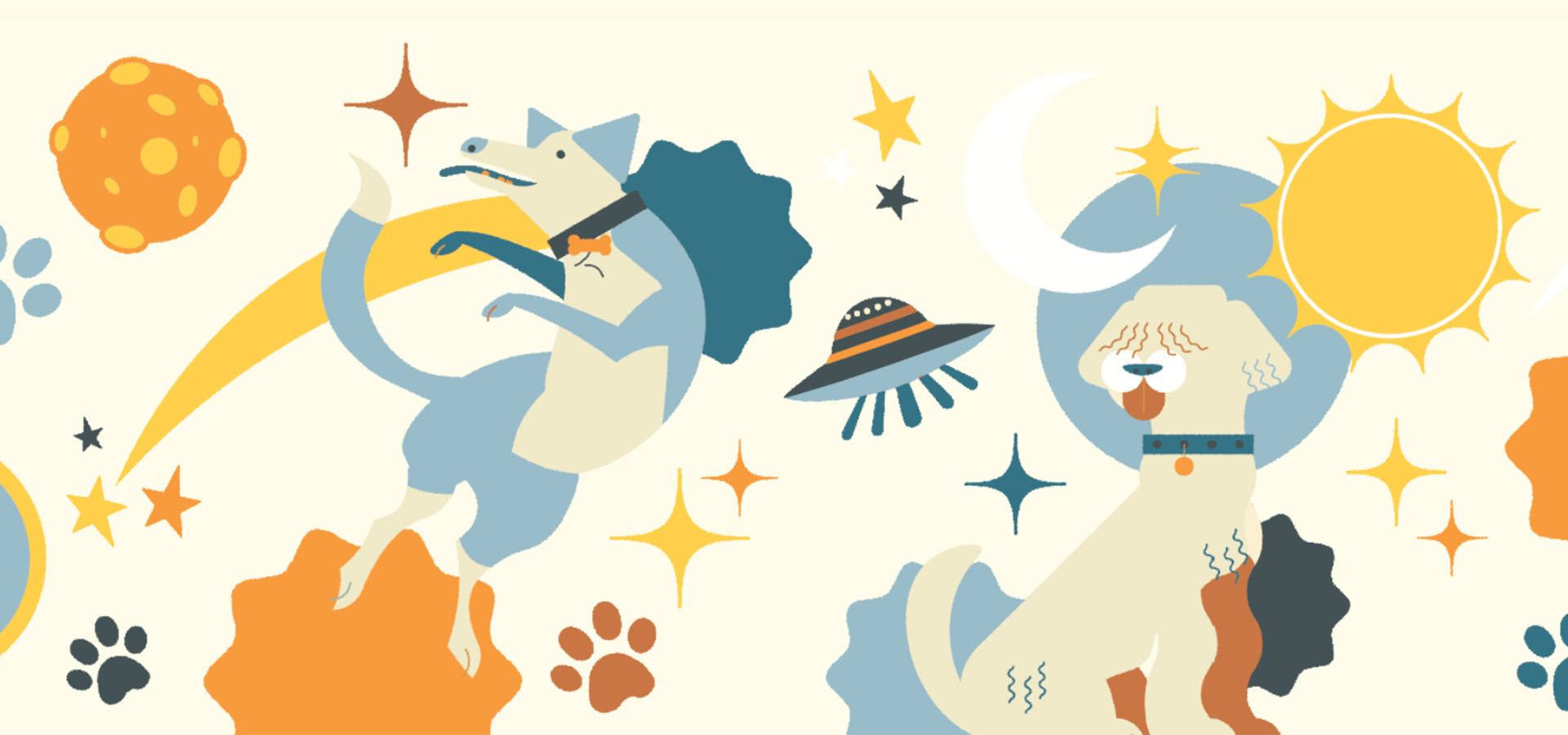 illustration of dogs playing