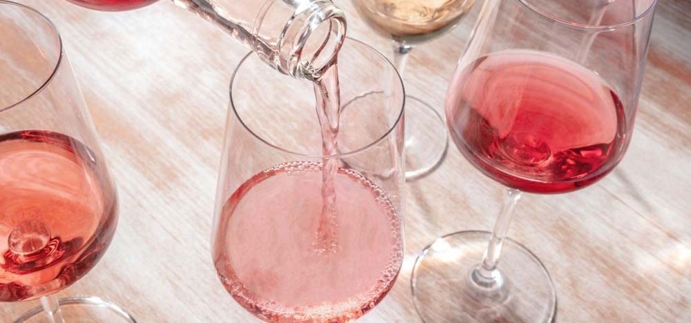 Glasses of rose wine.