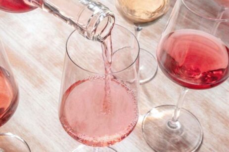 Glasses of rose wine.