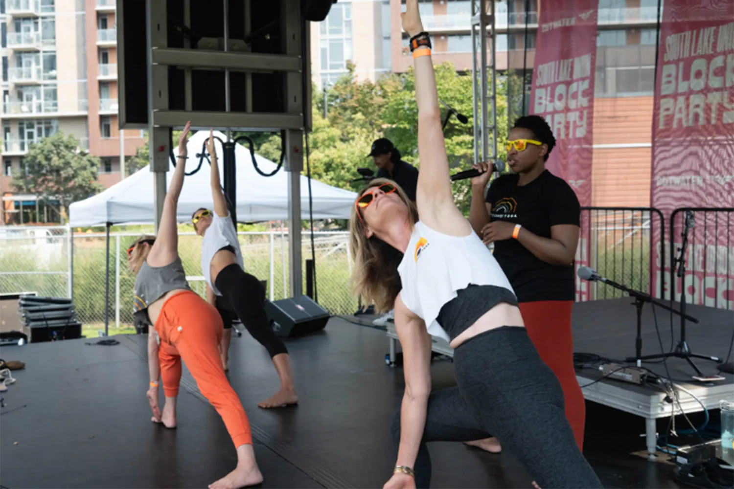 people doing yoga