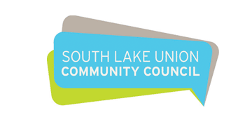 SLU Community Council logo with blue, green, and gray colors.