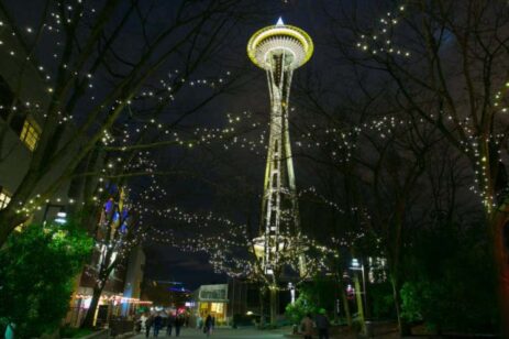 Space Needle at holiday time.