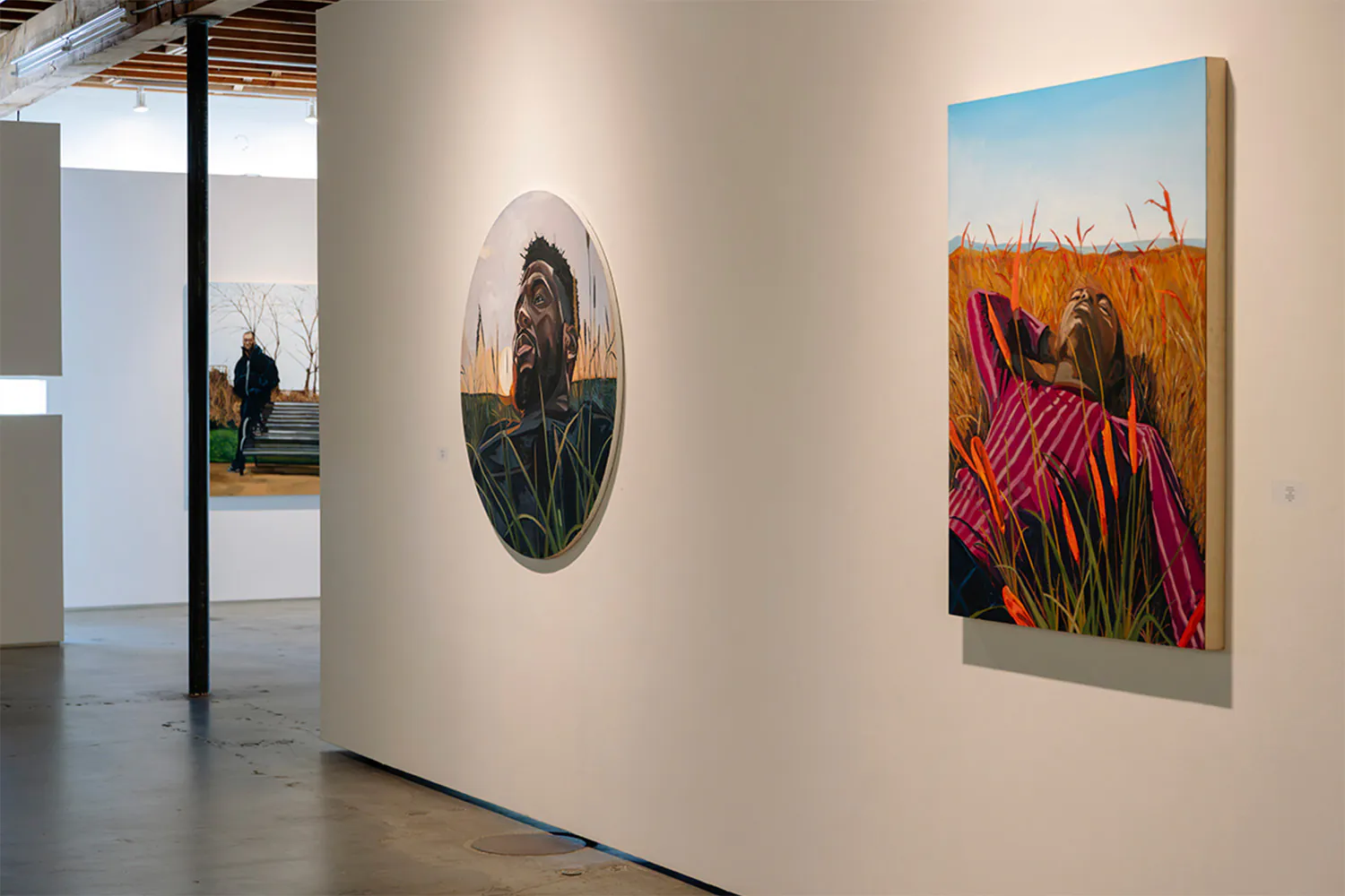 art on walls in gallery