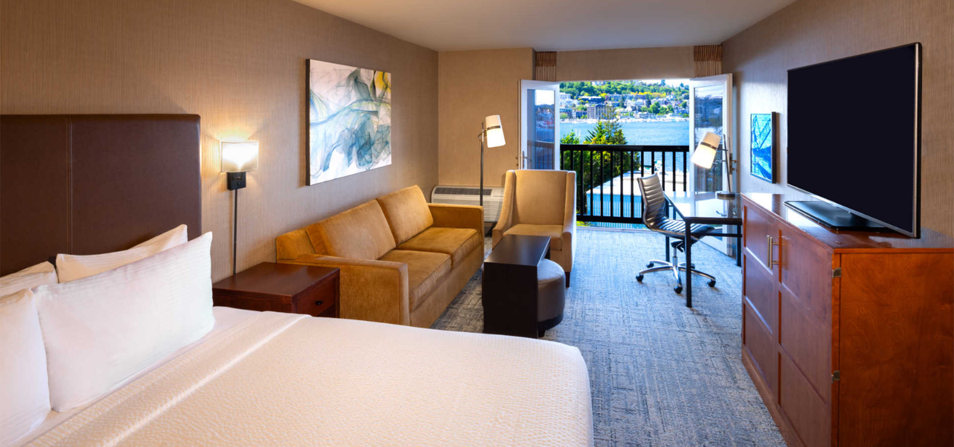 hotel room interior with view