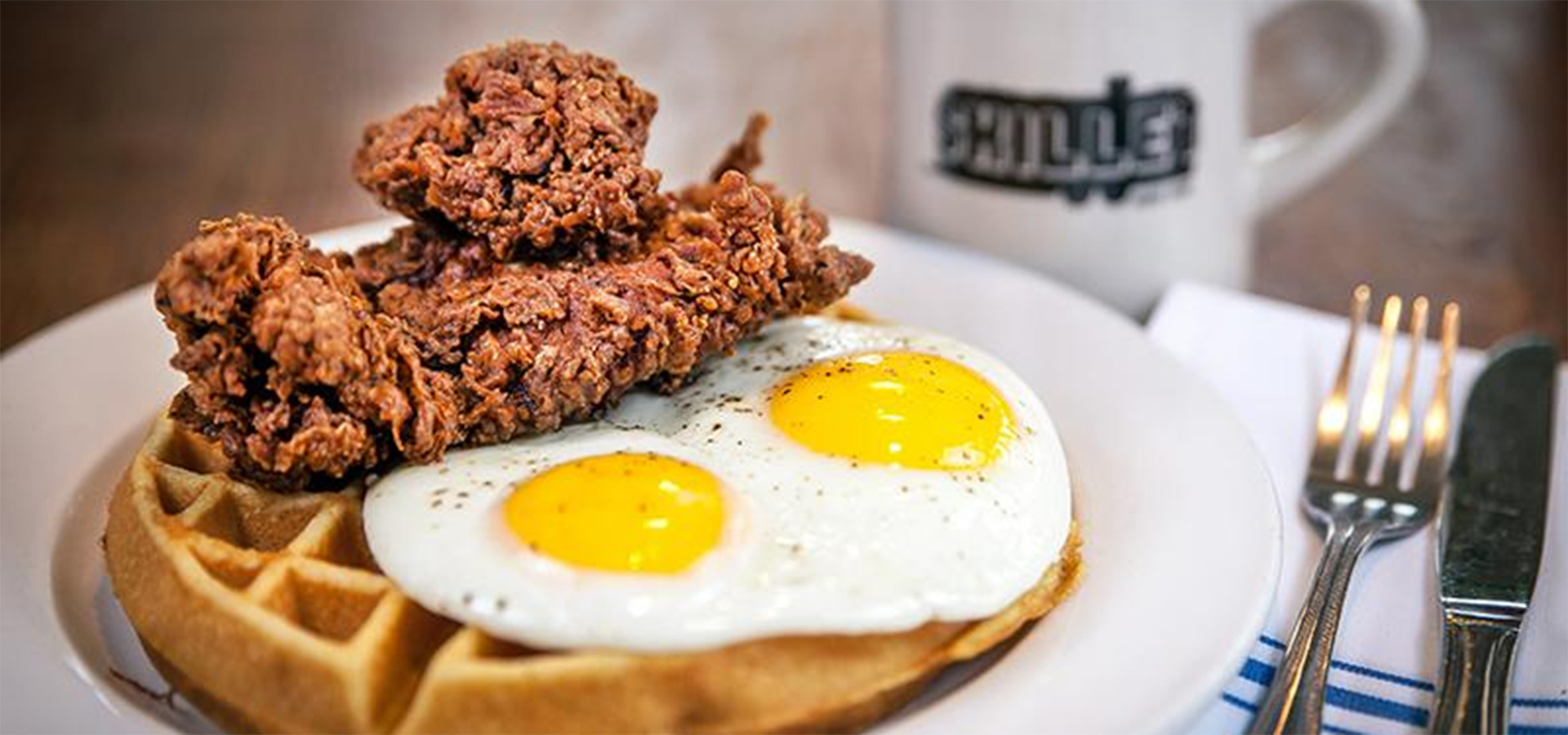 Image of chicken and waffles