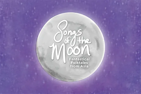 silver moon on purple background