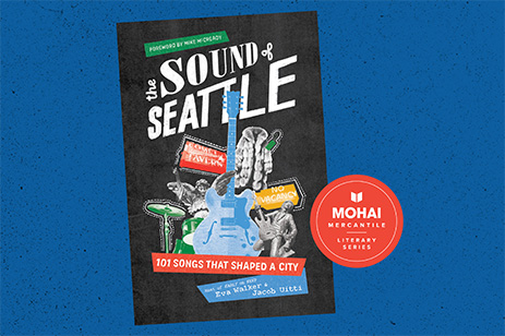 book cover on blue background