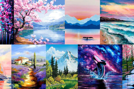 collage of paintings