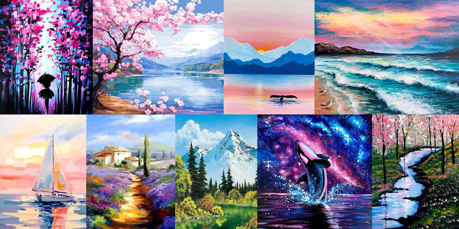 collage of paintings