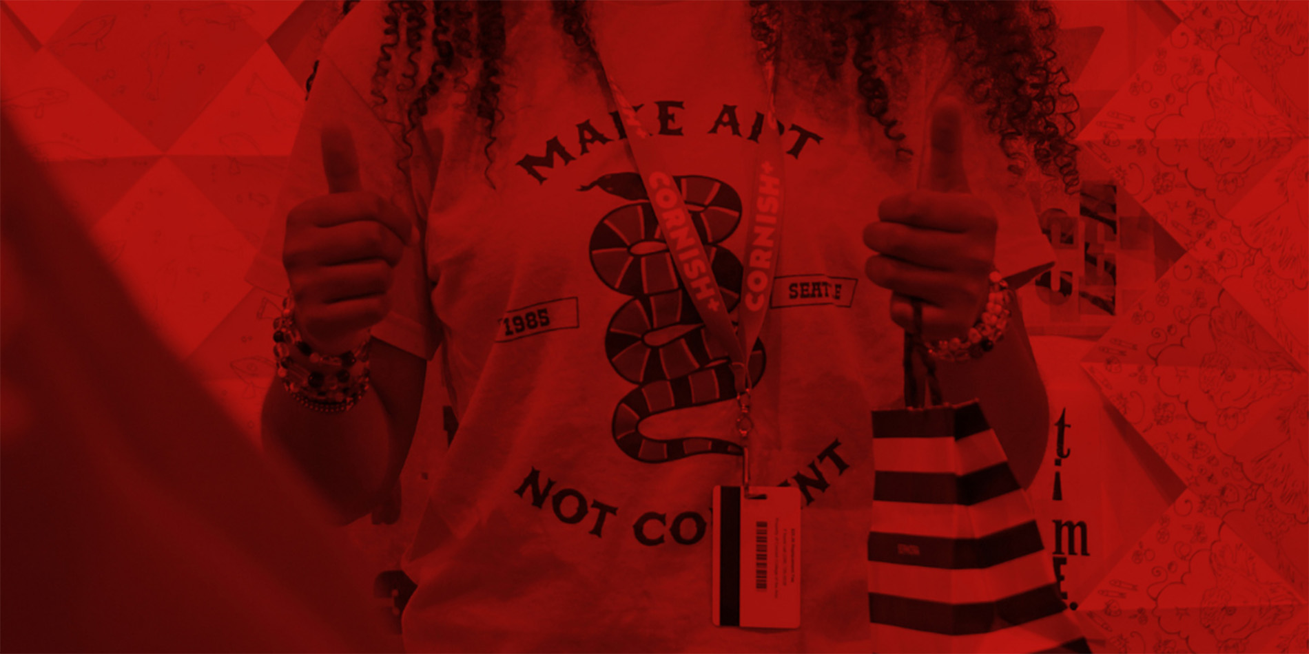 person wearing Make Art shirt