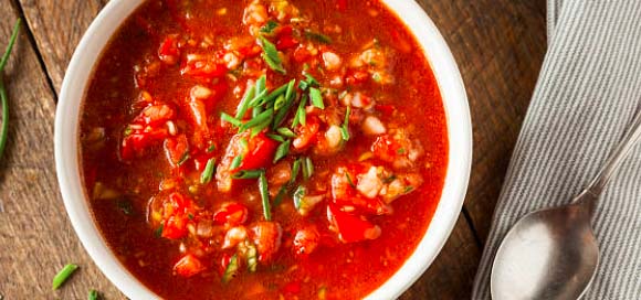 A bowl of tomato soup.