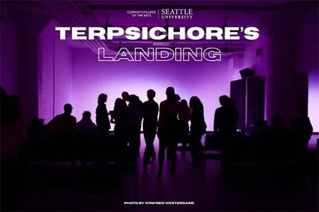 silhouettes of people on purple background