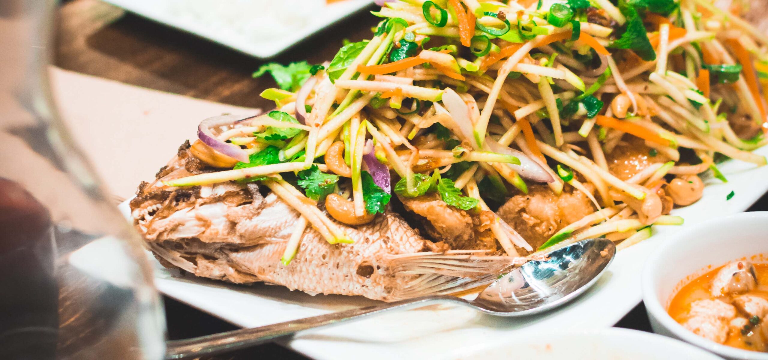 Platter of Pad Thai noodles.
