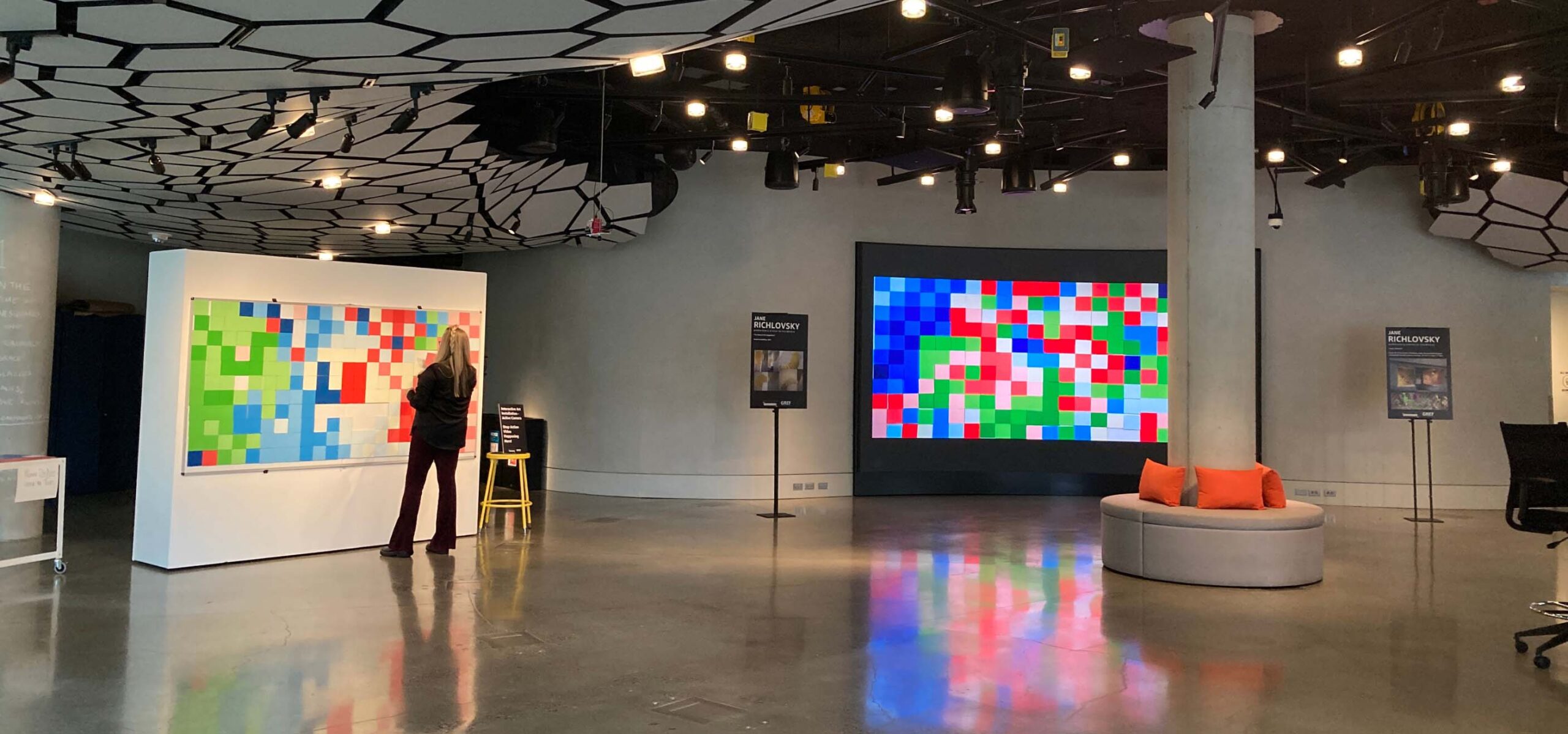 A giant mega pixels art display.