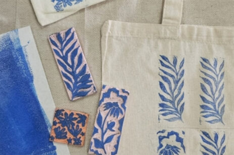 tote bags and stamps