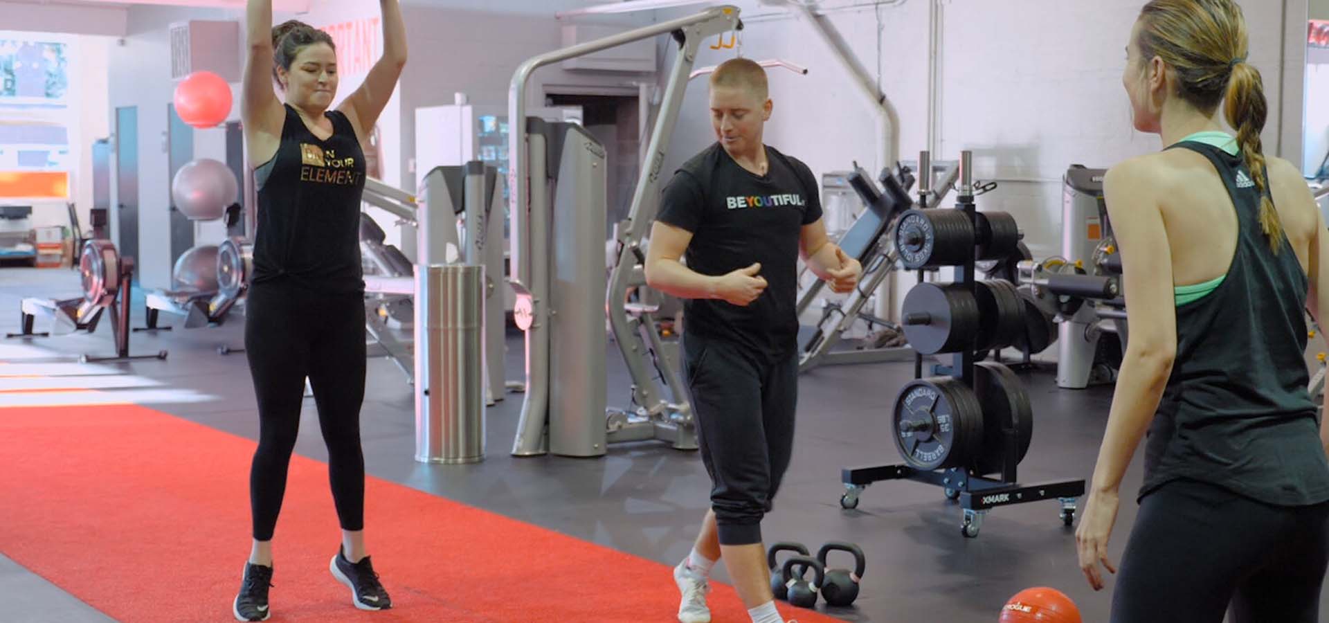 People working out in a gym