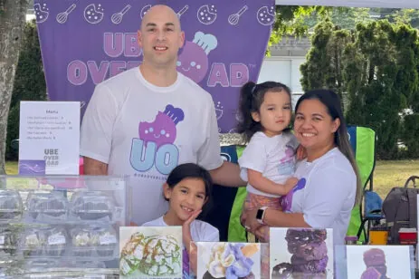 family at ube stand