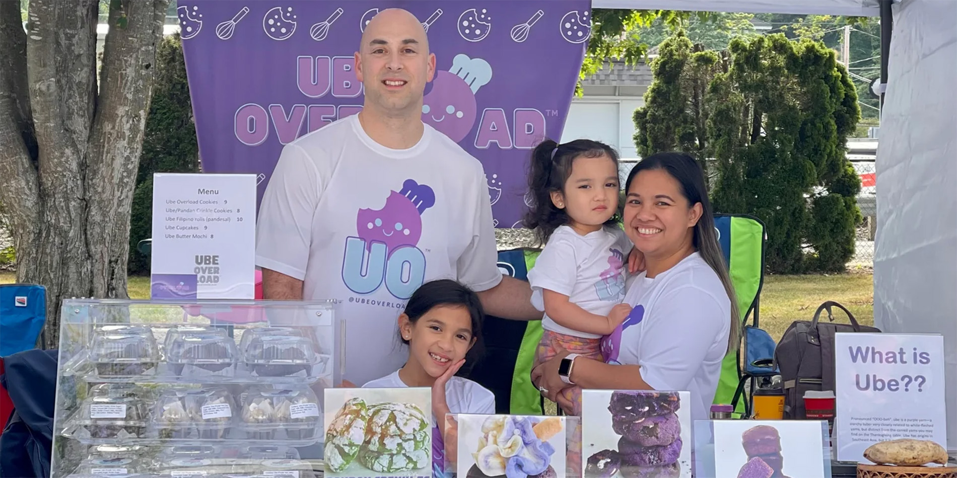 family at ube stand
