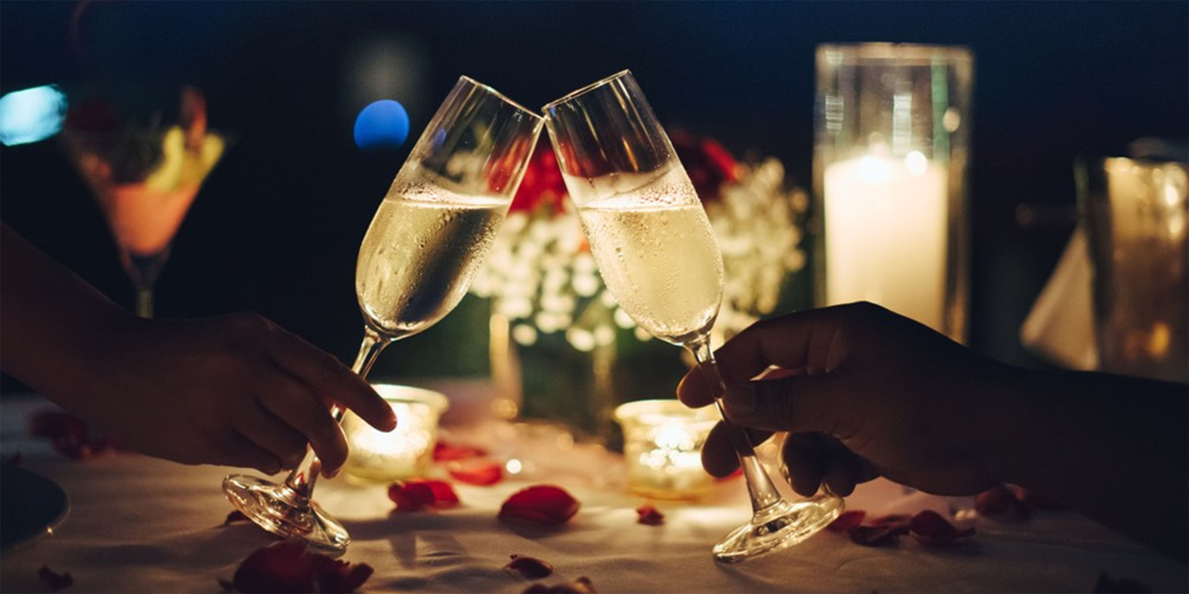 toasting champagne glasses