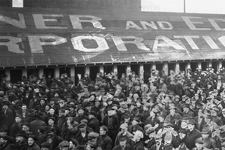 historic photo of large group of men
