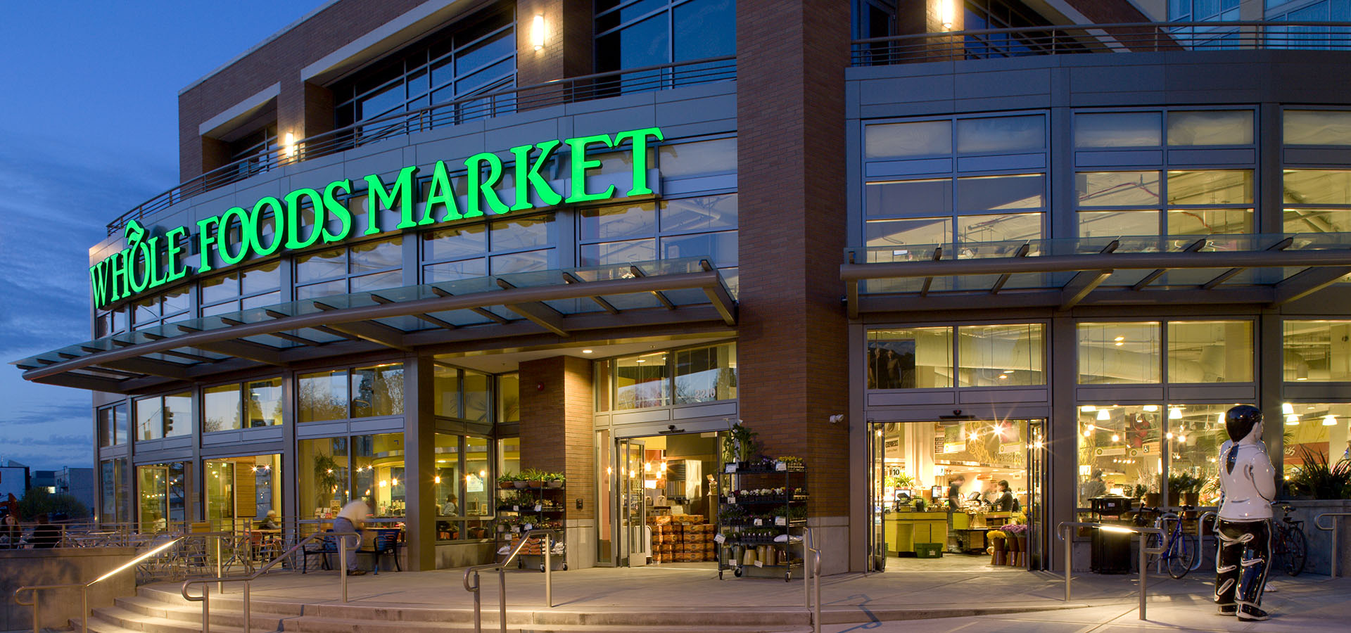 Whole Foods exterior at night