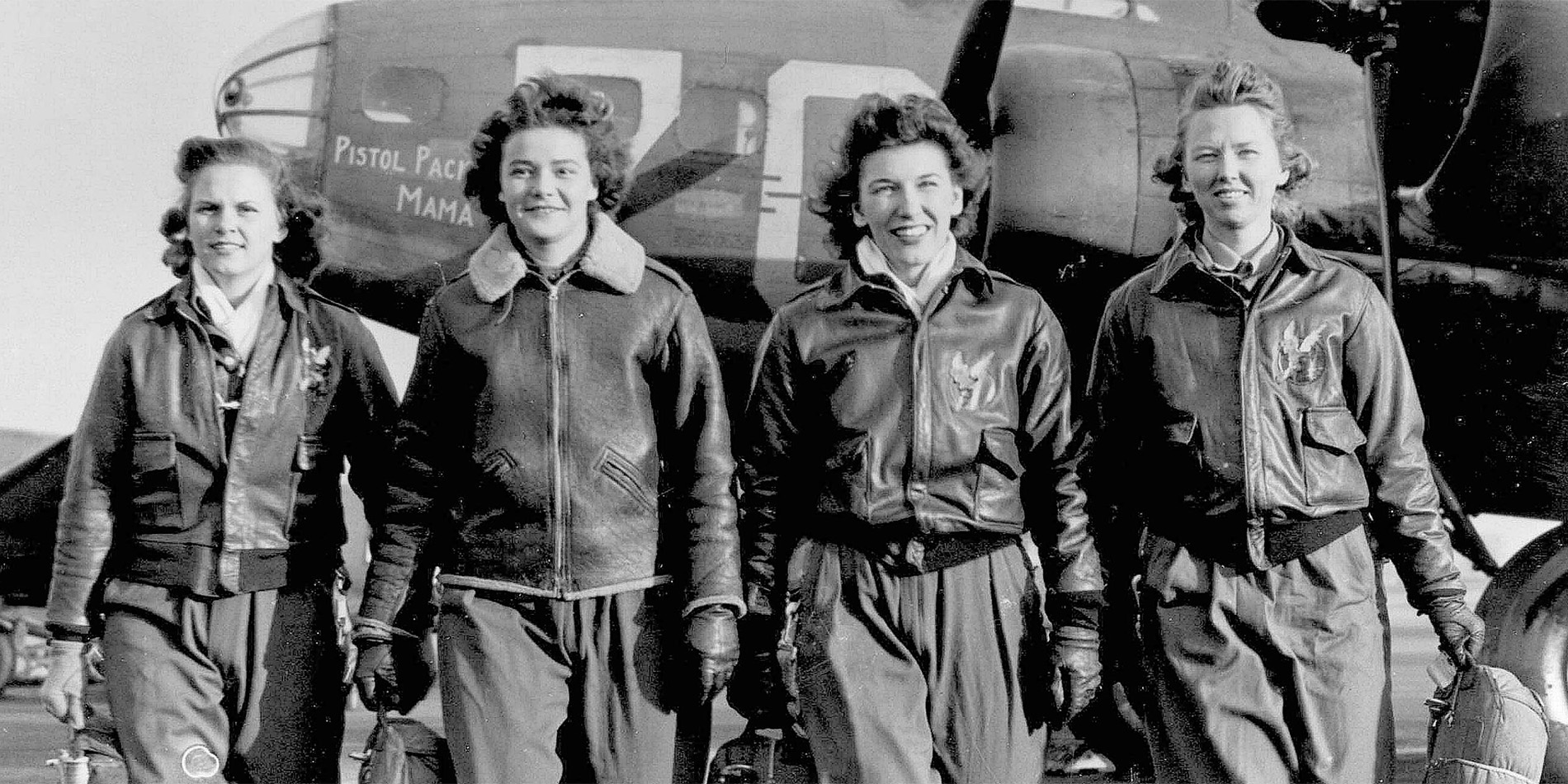 historical image of 4 female pilots