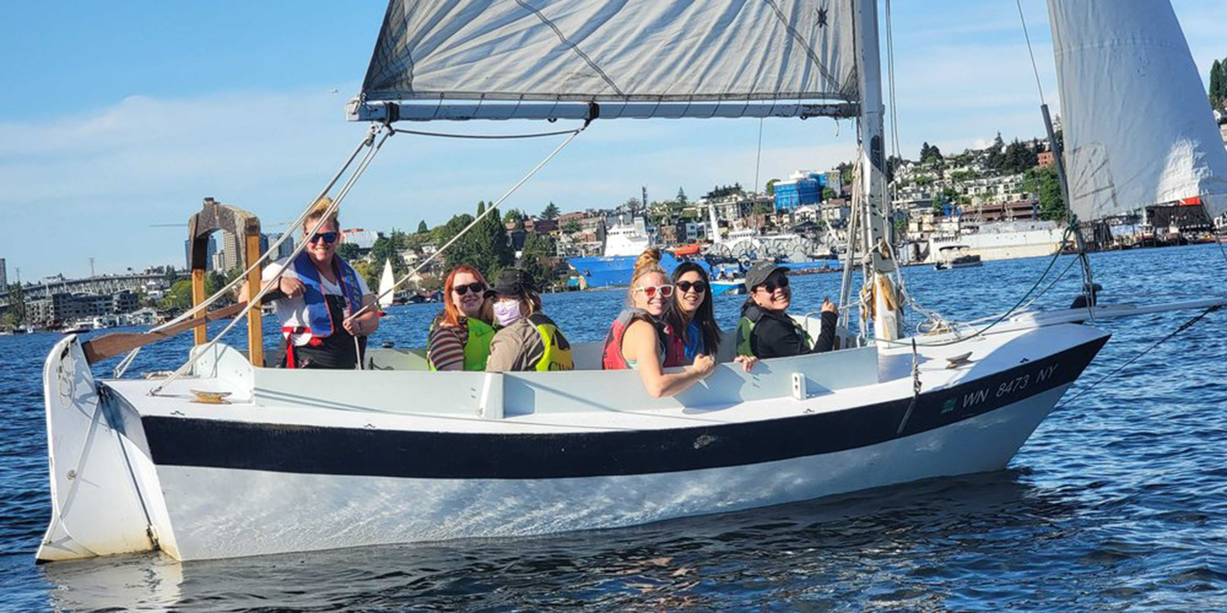 women in sail boat