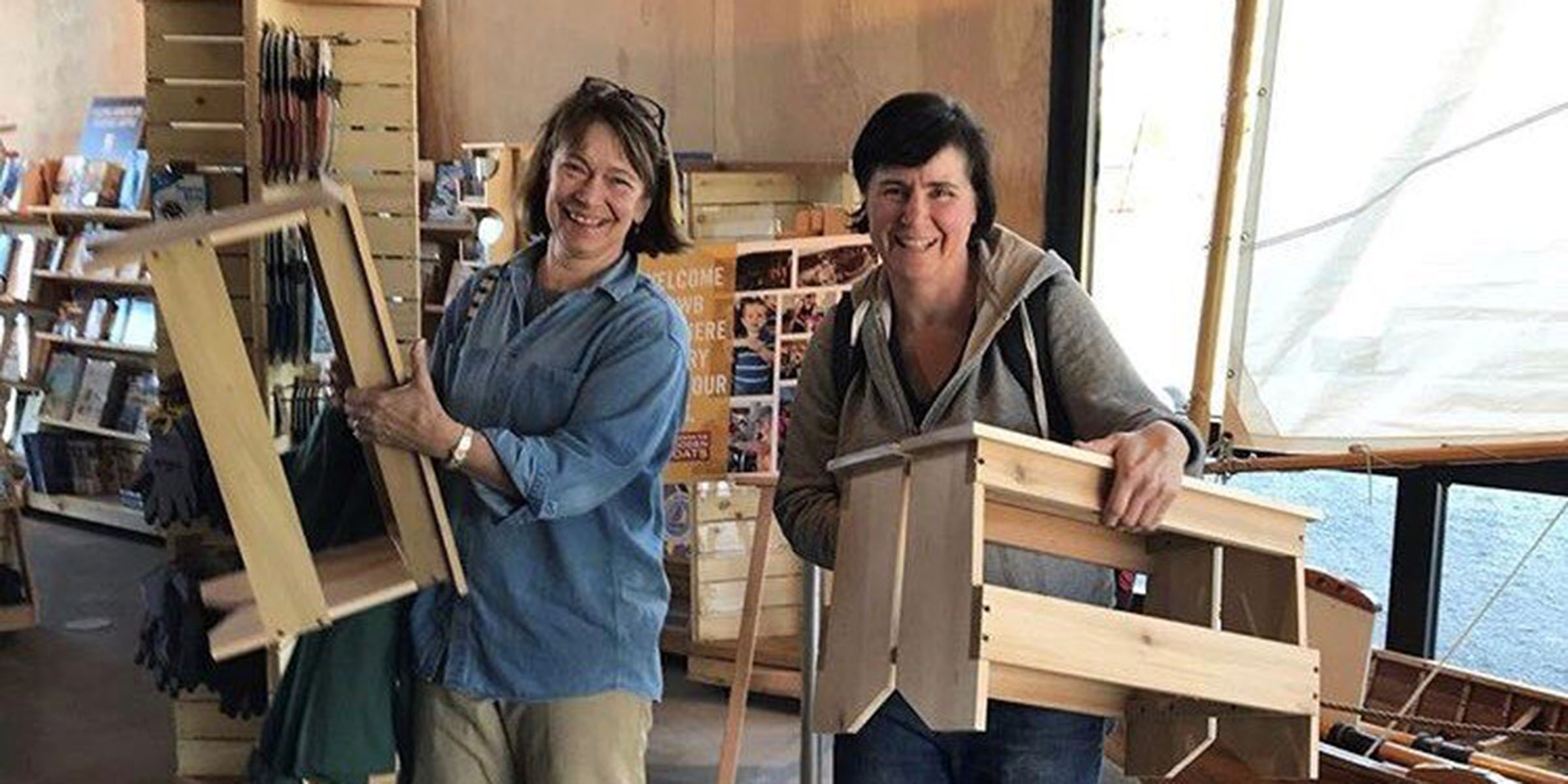 women in woodworking class