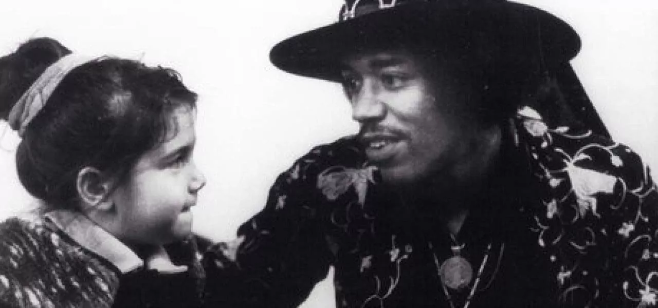 Photo of Jimi Hendrix and his sister.