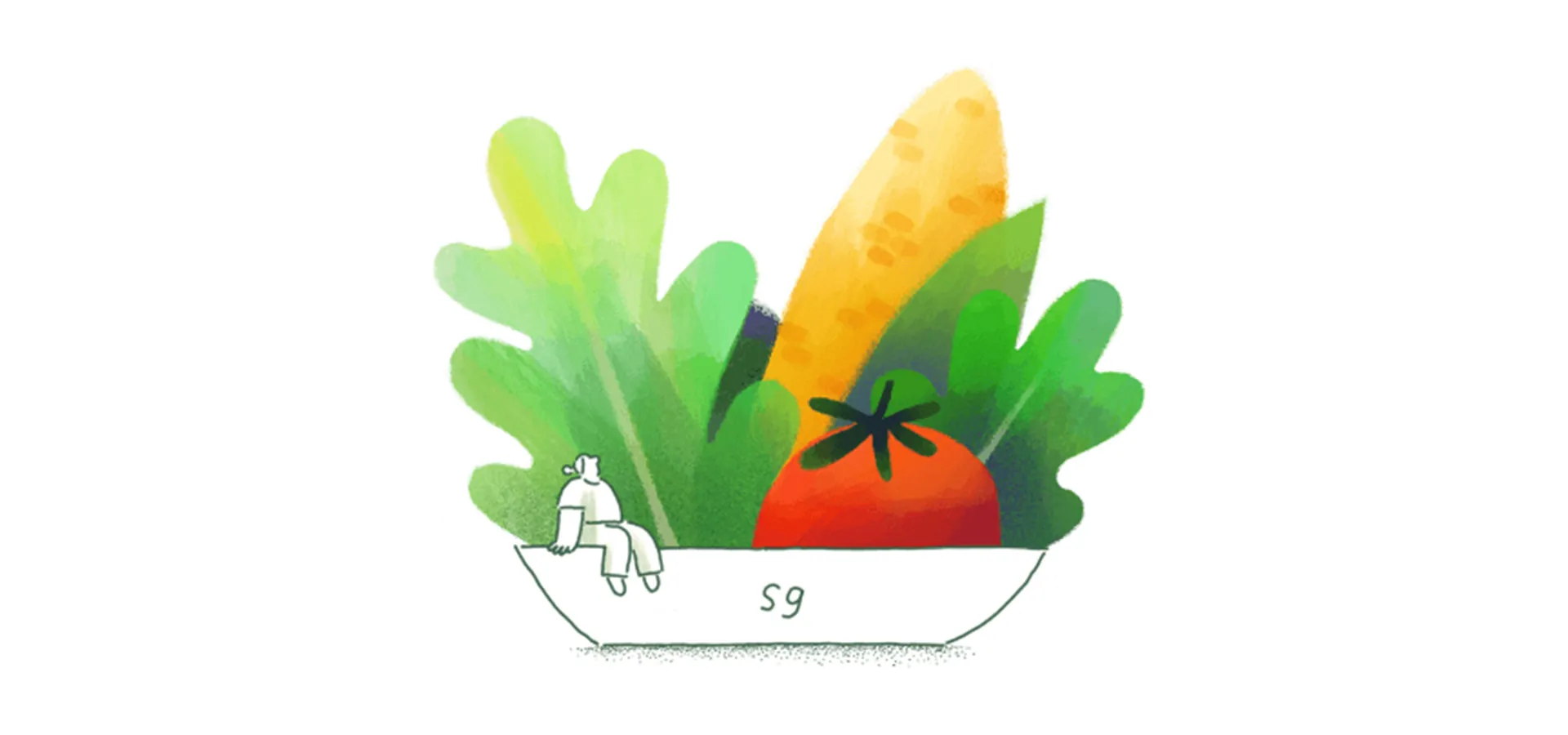 veggie bowl illustration