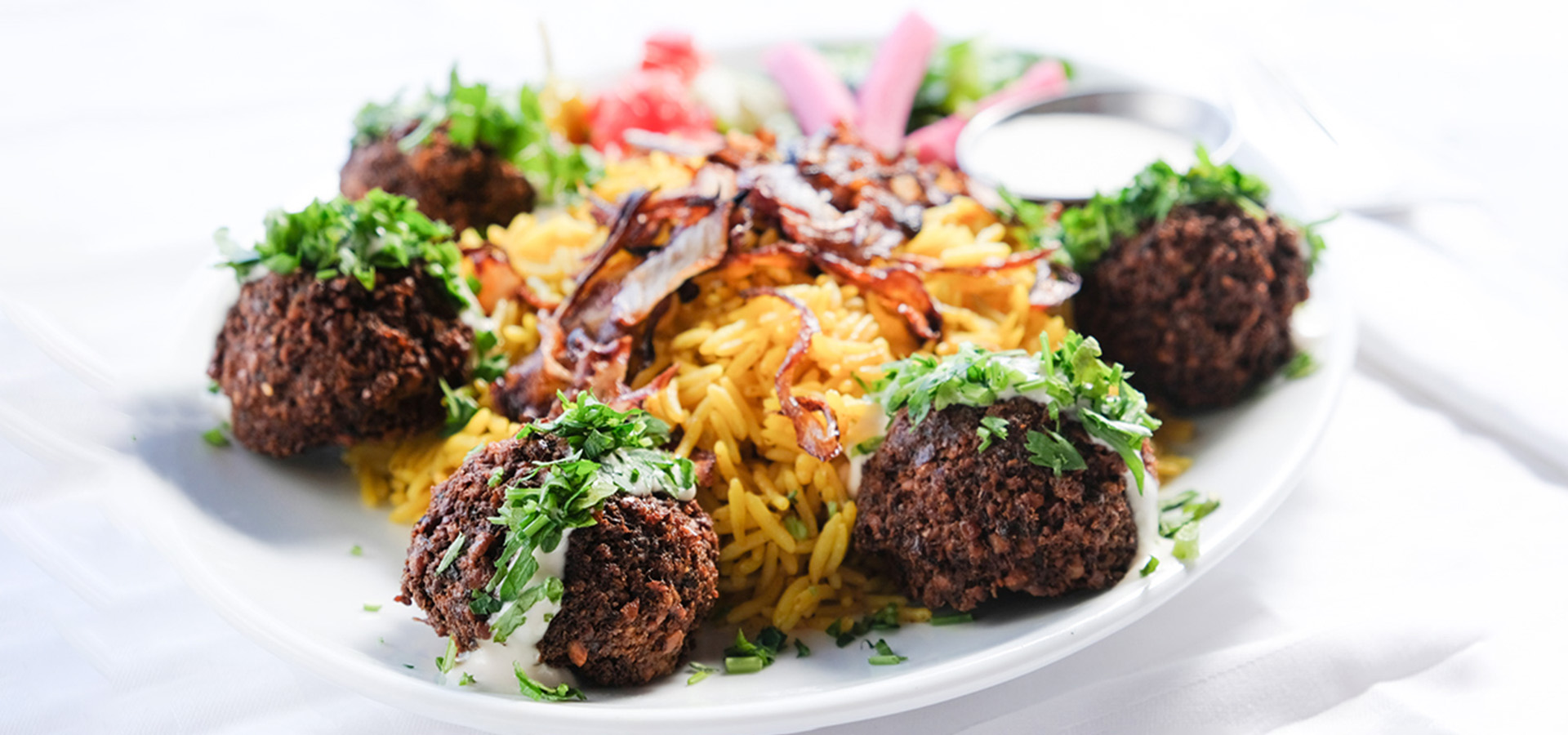 closeup of lebanese food